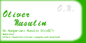 oliver musulin business card